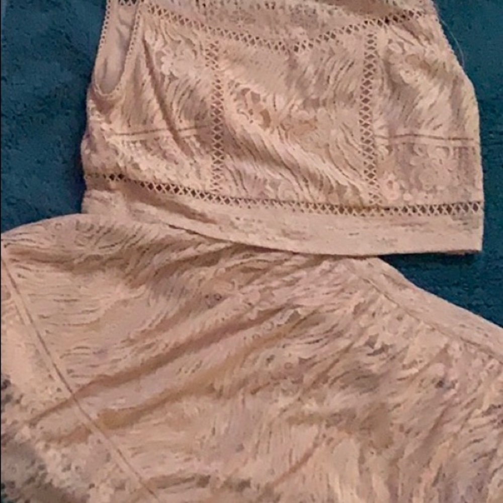 Xhilaration blush crop top and midi 22 in skirt